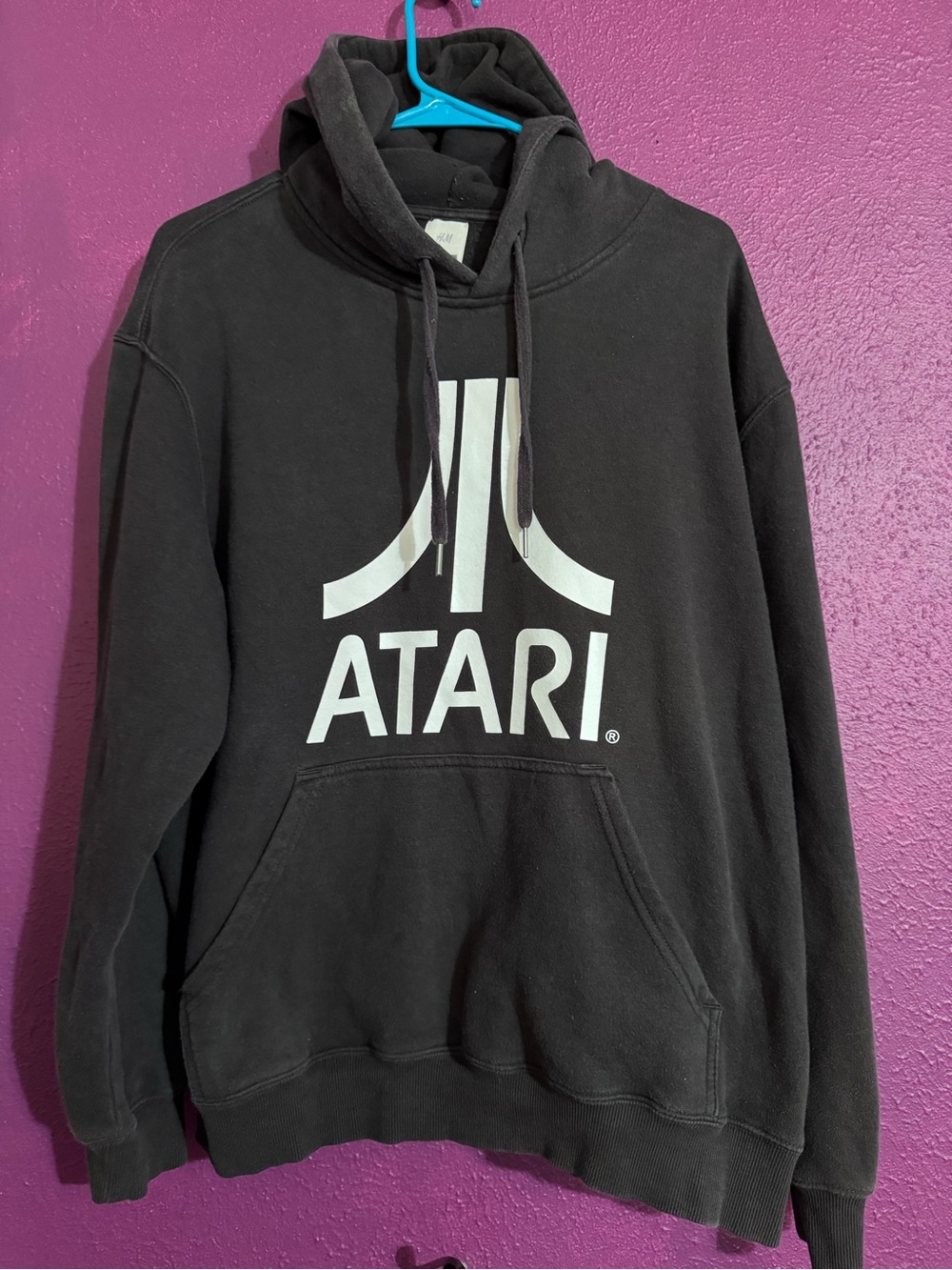 H&M Black Hoodie with White Atari Logo